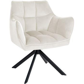 Clp Silla De Comedor Swing En Terciopelo Crema 58x67x81 Cm