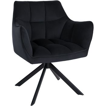 Clp Silla De Comedor Swing En Terciopelo Negro 58x67x81 Cm