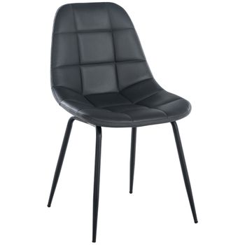 Clp Silla De Comedor Tom En Tela O Polipiel Simil Cuero Gris 52x46x82 Cm