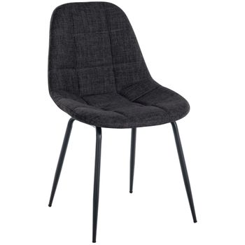 Clp Silla De Comedor Tom En Tela O Polipiel Gris Oscuro 52x46x82 Cm