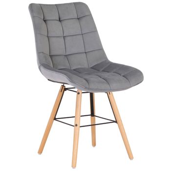 Clp Silla De Comedor Leni En Terciopelo Gris 60x46x82 Cm