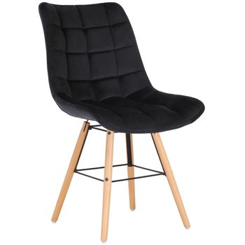 Clp Silla De Comedor Leni En Terciopelo Negro 60x46x82 Cm