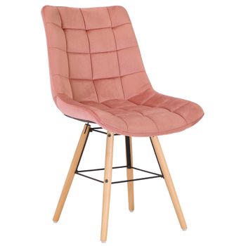 Clp Silla De Comedor Leni En Terciopelo Rosado 60x46x82 Cm