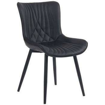 Clp Silla De Comedor Brady Simil Cuero Negro 62x50x80.5 Cm