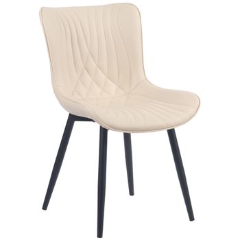 Clp Silla De Comedor Brady Simil Cuero Crema 62x50x80.5 Cm