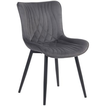 Clp Silla De Comedor Brady Terciopelo Gris Oscuro 62x50x80.5 Cm