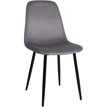 Clp Silla De Comedor Napier Terciopelo Gris Oscuro 51x44x88 Cm