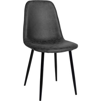 Clp Silla De Comedor Napier Simil Cuero Vintage Negro 51x44x88 Cm