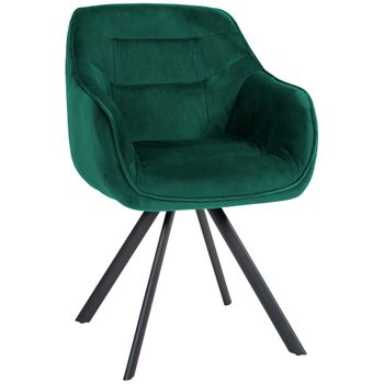 Clp Silla De Comedor Russel Terciopelo Verde 63x57x90 Cm