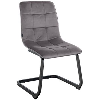 Clp Silla De Comedor Vermont En Terciopelo Metal Gris Oscuro 58x47x87 Cm