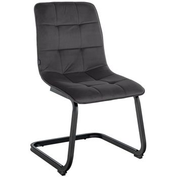 Clp Silla De Comedor Vermont En Terciopelo Metal Negro 58x47x87 Cm