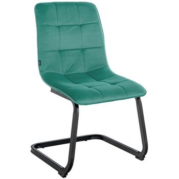 Clp Silla De Comedor Vermont En Terciopelo Metal Verde 58x47x87 Cm