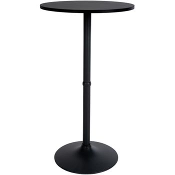 Clp Mesa Alta De Bar Con Tablero Redondo Madera Negro/negro � 60 Cm