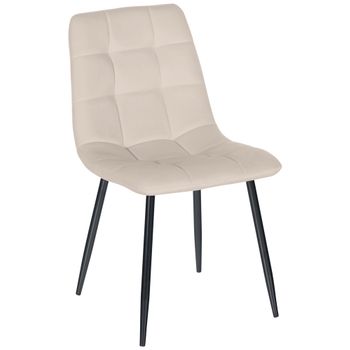 Pack 4 Sillas Comedor Tela Lake 94x43x58 Cm - Beige Y Negro con Ofertas en  Carrefour