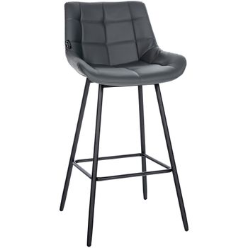 Clp Taburete De Bar Weston Simil Cuero Gris 56x49x104 Cm