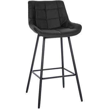 Clp Taburete De Bar Weston Simil Cuero Negro 56x49x104 Cm