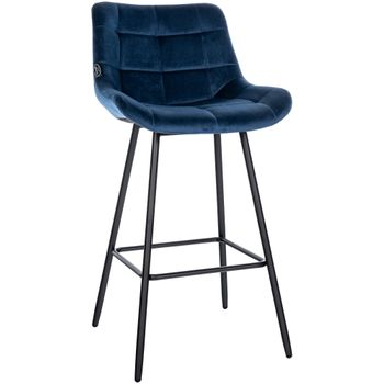 Clp Taburete De Bar Weston Terciopelo Azul 56x49x104 Cm