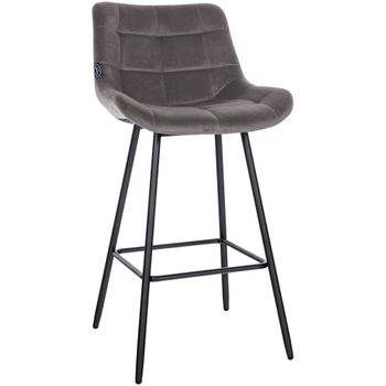 Clp Taburete De Bar Weston Terciopelo Gris 56x49x104 Cm