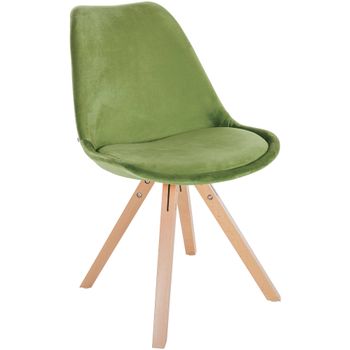 Clp Silla De Salón Sofia Tapizada En Terciopelo Verde Claro 54x48x81 Cm