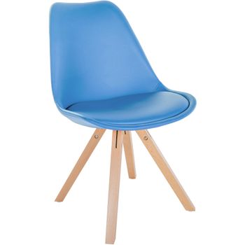 Clp Silla De Comedor Sofia En Polipiel Simil Cuero Azul Claro 54x48x81 Cm