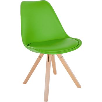 Clp Silla De Comedor Sofia En Polipiel Simil Cuero Verde Claro 54x48x81 Cm