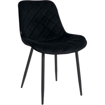 Clp Silla De Comedor Springs En Terciopelo Negro 60x53x82 Cm