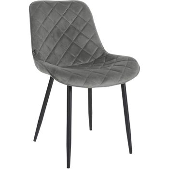 Clp Silla De Comedor Springs En Terciopelo Gris 60x53x82 Cm