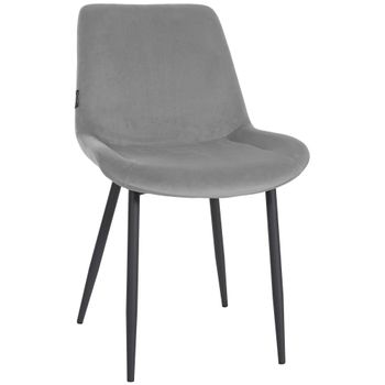 Clp Silla De Comedor Victoria Con Funda De Terciopelo Gris 60x51x Cm