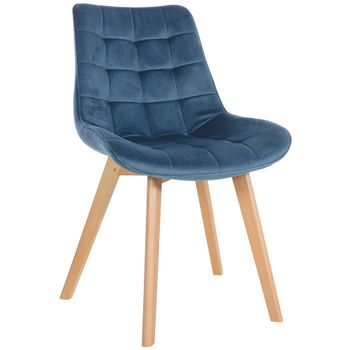 Clp Silla De Comedor Brook En Terciopelo Azul 63x54x84 Cm