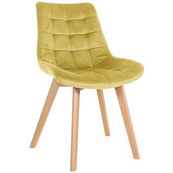 Clp Silla De Comedor Brook En Terciopelo Amarillo 63x54x84 Cm