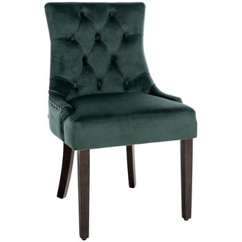 Clp Silla De Comedor Aberdeen En Terciopelo Verde Oscuro 58x55x92 Cm