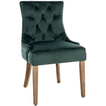 Clp Silla De Comedor Aberdeen En Terciopelo Verde Oscuro 58x55x92 Cm