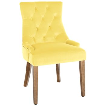 Clp Silla De Comedor Aberdeen En Terciopelo Amarillo 58x55x92 Cm