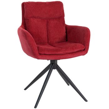 Clp Silla De Comedor Vilas De Tela Metal Rojo 65x60x88 Cm