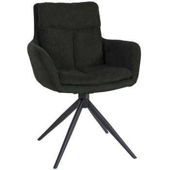 Clp Silla De Comedor Vilas De Tela Metal Negro 65x60x88 Cm