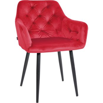 Clp Silla De Comedor Stanley En Terciopelo Rojo 62x59x82 Cm