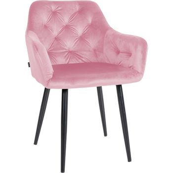 Clp Silla De Comedor Stanley En Terciopelo Rosado 62x59x82 Cm