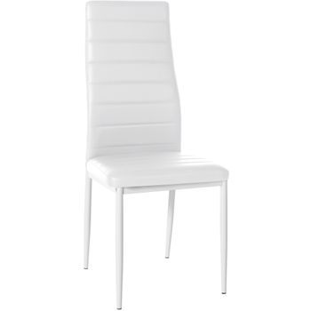 Clp Silla De Comedor Mayfair Simil Cuero Blanco 40x41.5x99 Cm