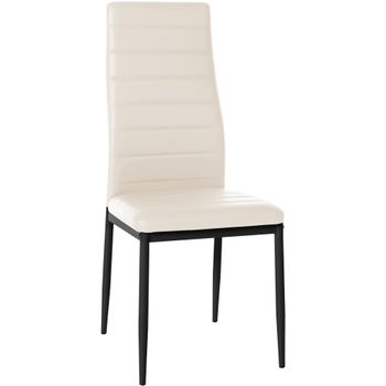 Clp Silla De Comedor Mayfair Simil Cuero Crema 40x41.5x99 Cm