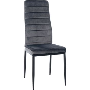 Clp Silla De Comedor Mayfair Terciopelo Gris 40x41.5x99 Cm