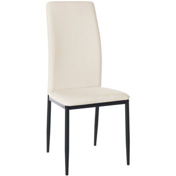 Clp Silla De Comedor Savino Simil Cuero Crema 40x41.5x99 Cm