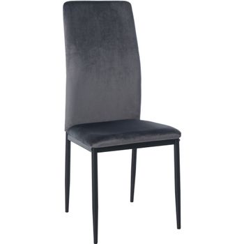 Clp Silla De Comedor Savino Terciopelo Gris 40x41.5x99 Cm