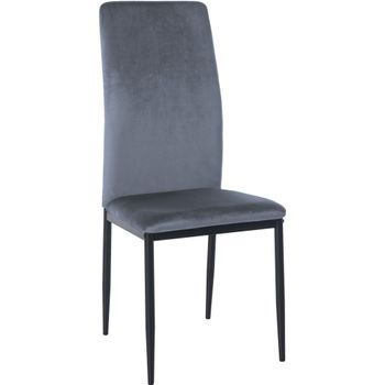 Clp Silla De Comedor Savino Terciopelo Gris Claro 40x41.5x99 Cm