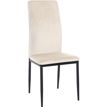 Clp Silla De Comedor Savino Terciopelo Crema 40x41.5x99 Cm