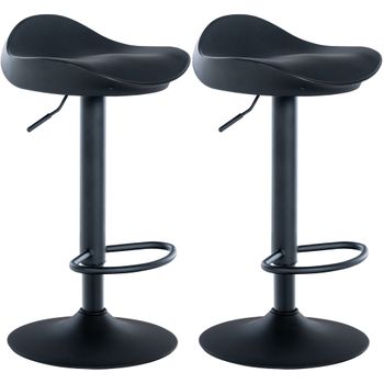 Clp Set De 2 Taburetes De Bar Alisson En Polipiel Simil Cuero Negro 40x39x66 Cm