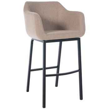 Clp Taburete De Bar Monea En Fieltro & Base De 4 Patas Gris Topo 56x58x108 Cm