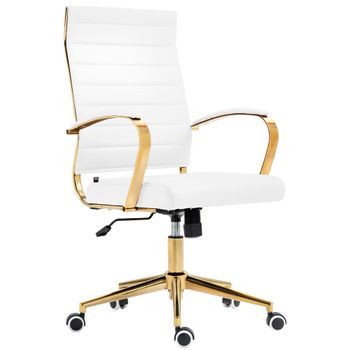 Clp Silla De Oficina Havanna En Polipiel Simil Cuero Blanco 59x57x99 Cm