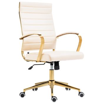 Clp Silla De Oficina Havanna En Polipiel Simil Cuero Crema 59x57x99 Cm