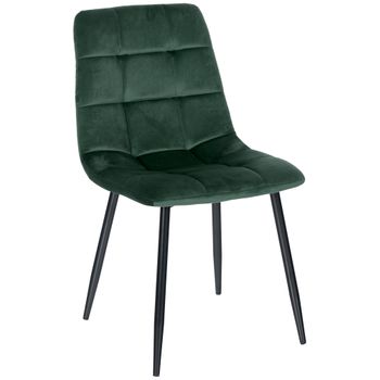 Clp Silla De Comedor Antibes Tapizada En Terciopelo Verde 55x45x84 Cm