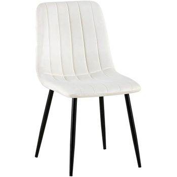 Clp Silla De Comedor Dijon Terciopelo Blanco Crema 53x45x88 Cm